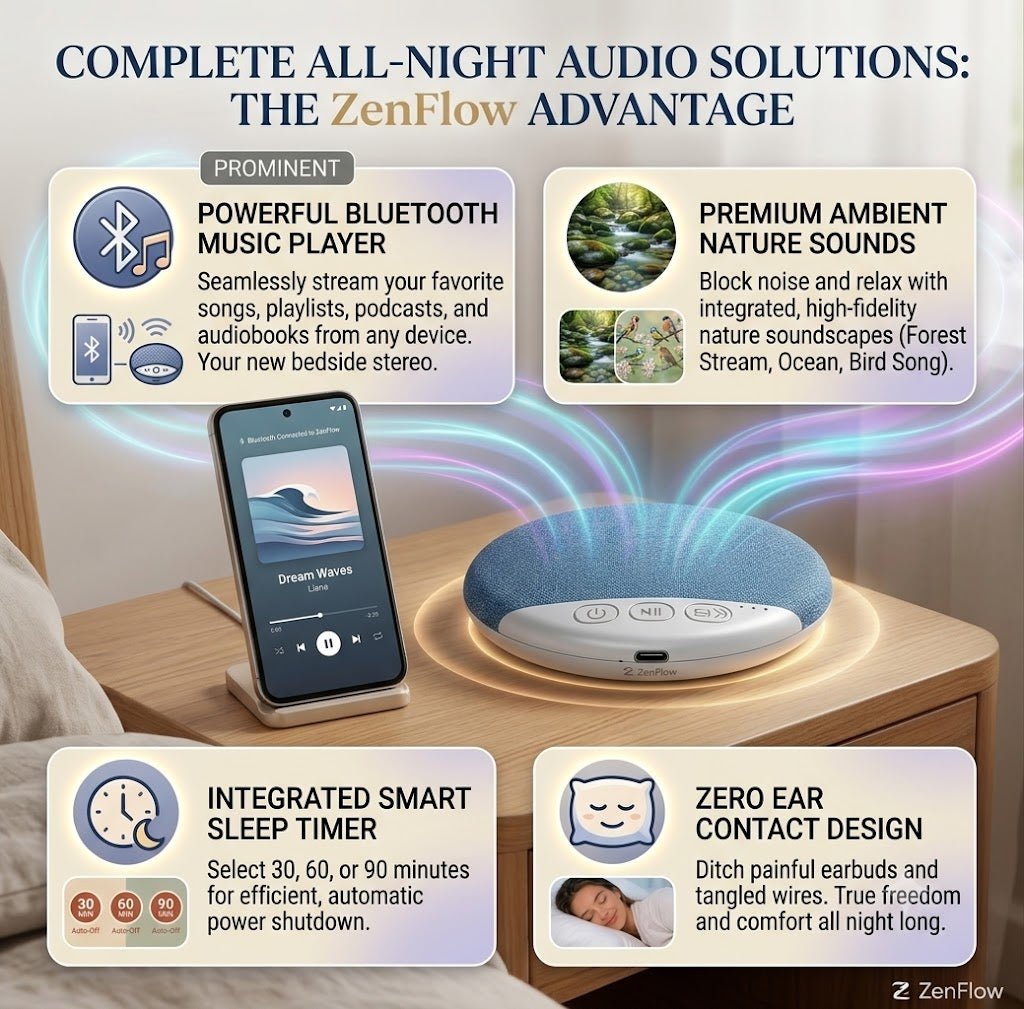 Bluetooth Pillow Speaker for Sleeping