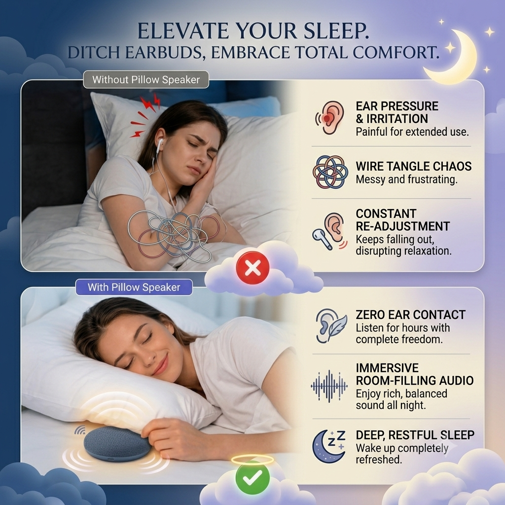 Bluetooth Pillow Speaker for Sleeping